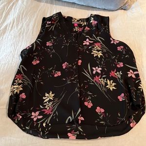 Vince Camuto black and pink floral tank